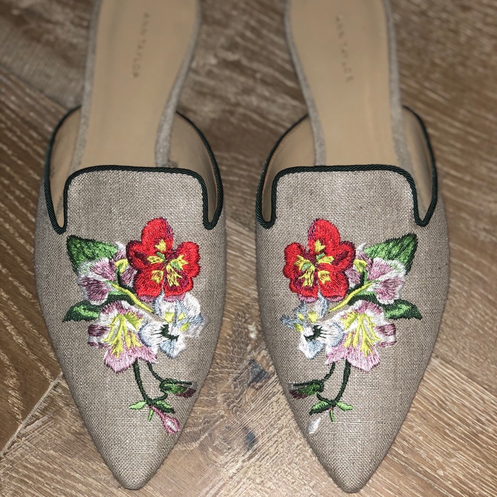 Ann Taylor Embroidered Mules